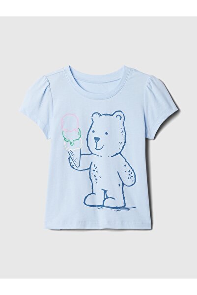 GAP Kız Bebek Açık Mavi Mix & Match Grafikli T-Shirt