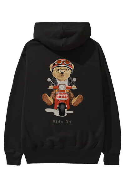 Ankhises Teddy Bear majica za nošenje na leđima Štampano crna Oversize kroj S...