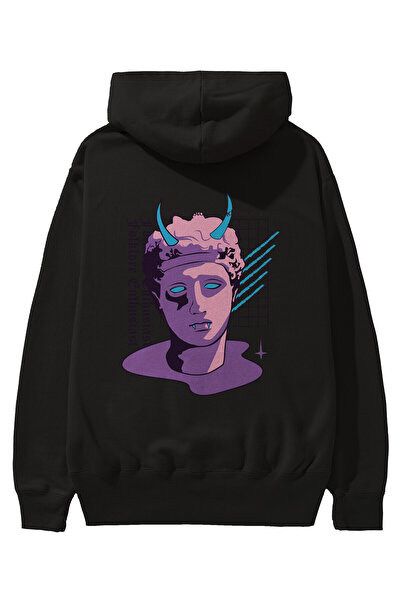 Ankhises Folkloristička majica crna Oversize kroj Sa kapuljačom za muškarce i...