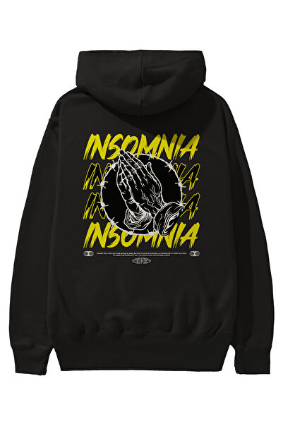 Ankhises Insomnia Streetwear Leđa Štampano Crna Oversize kroj Sa kapuljačom D...