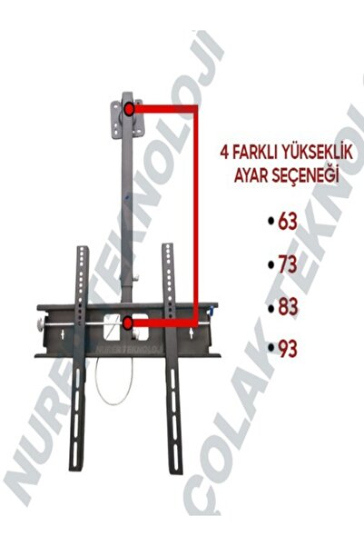 Genel Markalar 43'' Inç 109 Cm Ekran Uyumlu Lcd- Led -monitör Tavan Askı Aparatı