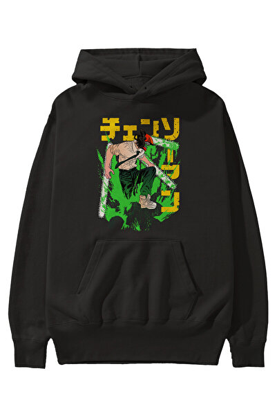 Ankhises CHAINSAWMAN DENJI Аніме з попереднім друком Чорна худі Oversize з ка...