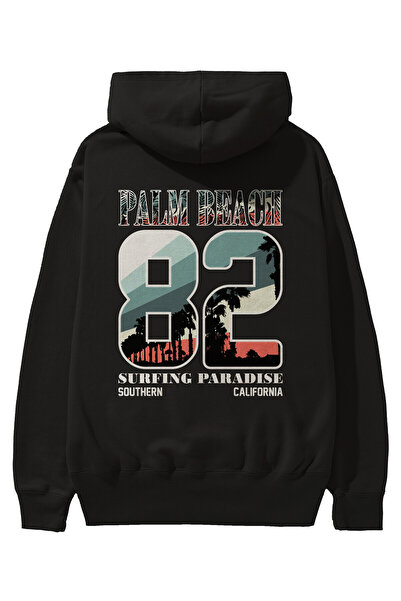 Ankhises Palm Beach 82 Leđa Štampano Crna Oversize kroj Sa kapuljačom Dukseri...