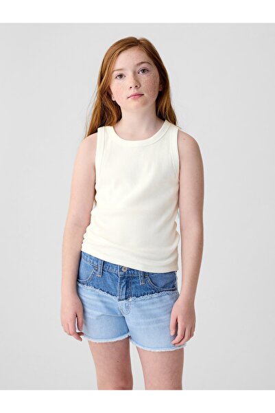 GAP Kız Çocuk Kırık Beyaz Fitilli Atlet