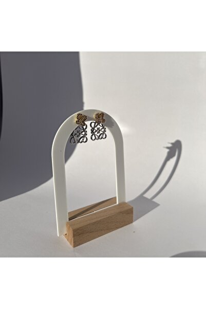 Vink Cu Taşlı Marka Küpe Çift Renkli