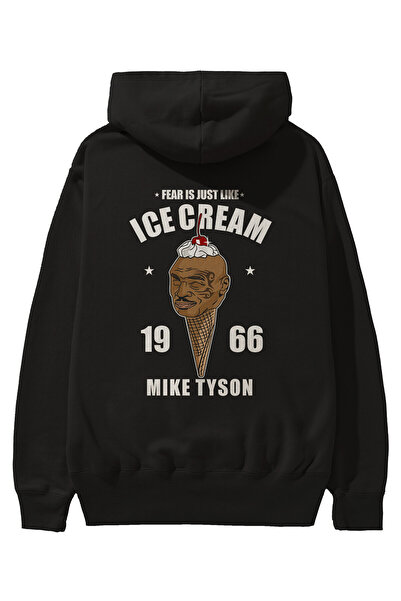 Ankhises Tyson Ice Cream Back Štampano Crna Oversize kroj Sa kapuljačom Dukse...
