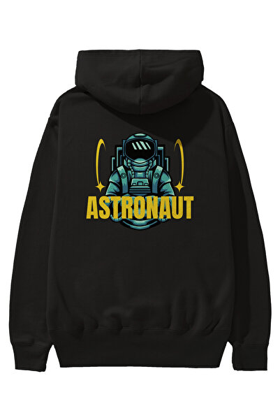 Ankhises Astronaut Back Štampano Crna Oversize kroj Sa kapuljačom Dukserica M...