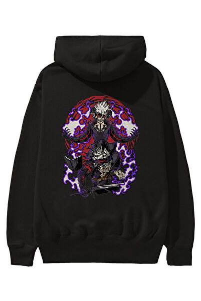 Ankhises BLACK CLOVER DEVIL UNION Anime Back Štampano Crna Oversize kroj Sa k...