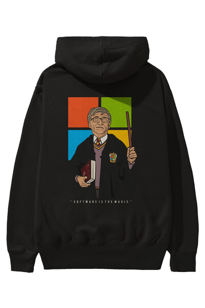 Ankhises Харрі Поттер Gates Світшот з капюшоном, чорний, оверсайз, з принтом ...