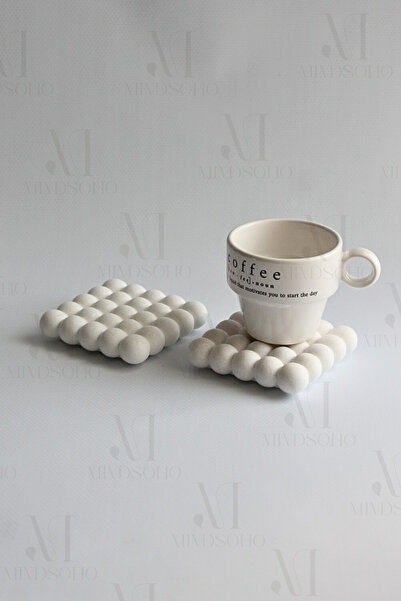 mindsoho Dekoratif Bubble 2'li Bardak Altlığı (8x8cm)