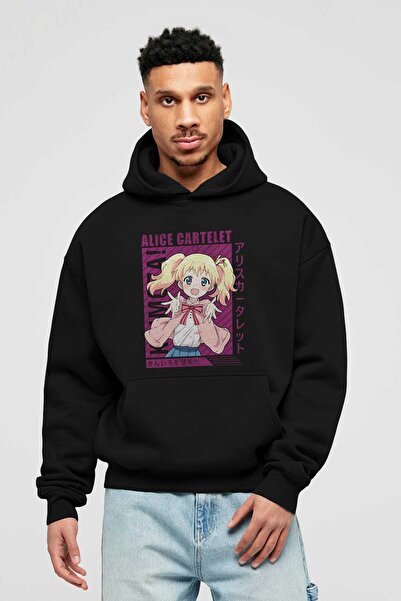 Ankhises Alice Cartelet 12 Аніме з попереднім друком Чорна худі Oversize з ка...