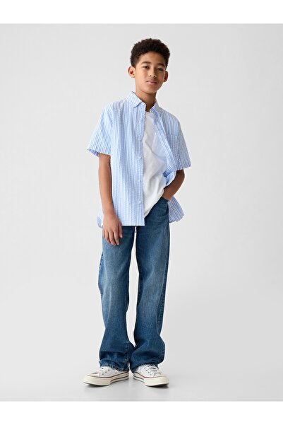 GAP Erkek Çocuk Mavi Desenli Gömlek