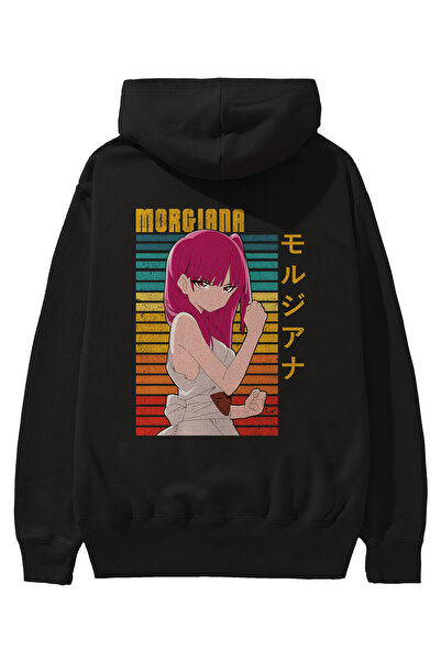 Ankhises Morgiana 3 Anime Back Štampano Crna Oversize kroj Sa kapuljačom Duks...