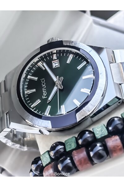 Ferrucci Erkek Kol Saat 45MM, Kasa,Fonksiyonları Aktif,Gümüş Renk Çelik Hasır...