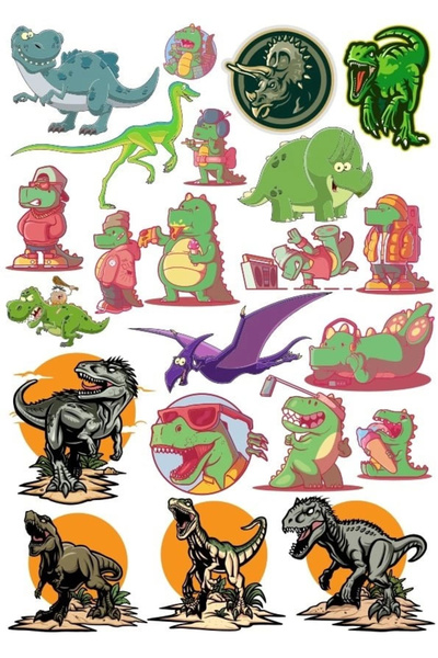 Reysa Tasarım مجموعة ملصقات الديناصورات 1 20 قطعة هاتف، جهاز لوحي، كمبيوتر مح...