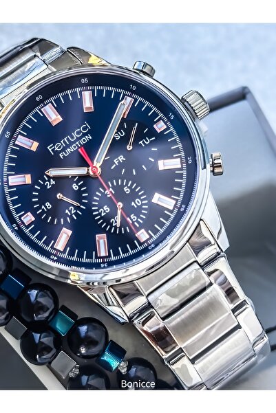 Ferrucci Marka Gümüş Rose Renk Çelik Kordon  Sevgili , Çift Kol Saatleri Tesbih Bileklik Hediyeli