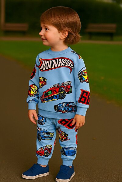 Yalçınoğlu Kids Erkek Çocuk Baskılı Takım I Günlük, Ev Giyimi Okul,Kreş ve Park (1 Beden büyük almanız önerilir)