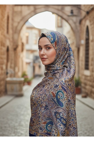 TUA İPEK İNCİRA ȘAL organic din viscoză - Motiv floral etnic