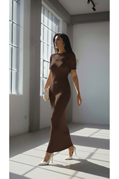 Denivy Vücuda Oturan Ribana Triko Elbise DNV-000037