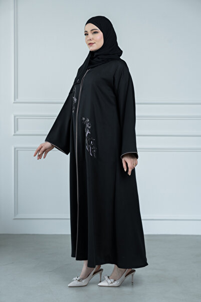 LAVİNİA Lavinia women's abaya with embroidered pocket, Internet fabric
