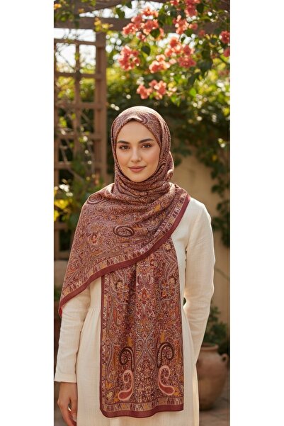 tuaipek İNCİRA ȘAL organic din viscoză - Motiv floral etnic