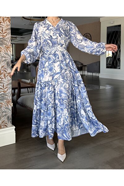 birdsclothes Hijab Dress Elegant Patterned Non-Sweating Quality Fabric