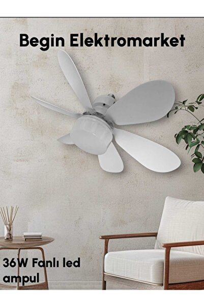BEGİN 36W 6 Kanatlı tavan vantilatörü uzaktan kumandalı led ışıklı