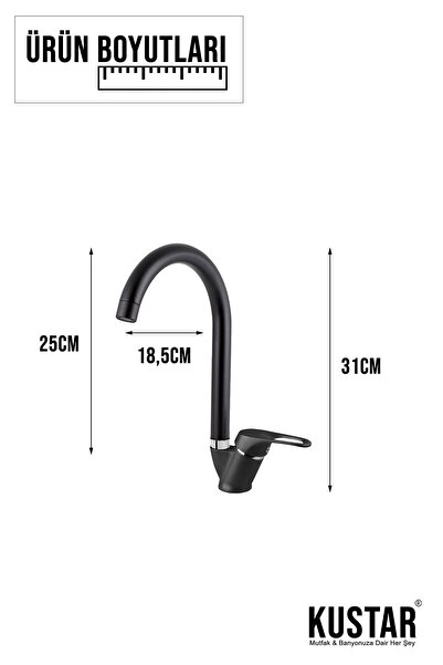 KUSTAR Cambridge Matte Black Kitchen Sink Faucet