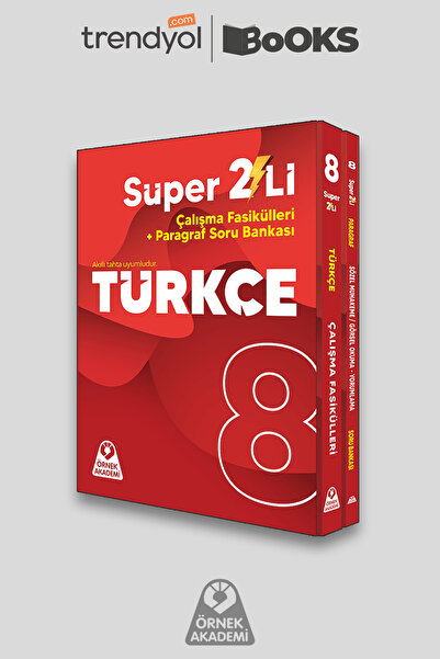 Örnek Akademi Yayınları Örnek Akademi 8. Sınıf Türkçe Süper 2'li *Güncel Baskı