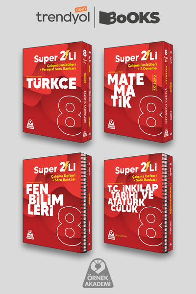 Örnek Akademi Yayınları Örnek Akademi 8. Sınıf 4'lü Set (Matematik,Fen,İnkıla...