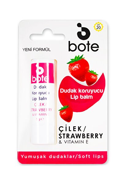 Bote Çilek Aromalı Dudak Koruyucu Lip Balm 5 gr