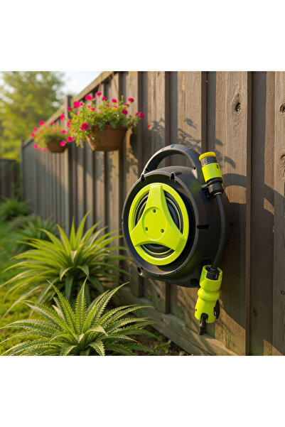 B&D B&D Portable Garden Hose Reel, 12 Metres GREEN