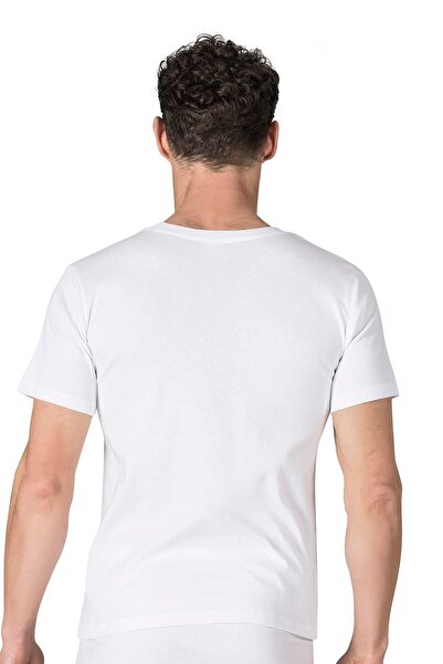 ÖZKAN underwear Özkan 0116 Men's Ribbed Flexible Comfortable Closed Collar Half Sleeve Athlete Undershirt