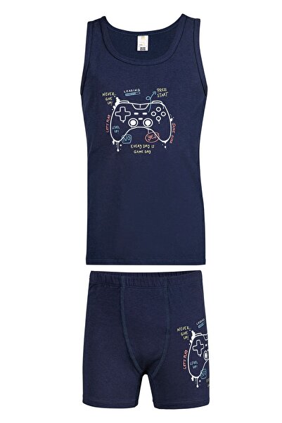 ÖZKAN underwear Özkan 32032 Ανδρικό βαμβακερό μπλε ναυτικό Σετ εσώρουχα με χοντρό λουράκι