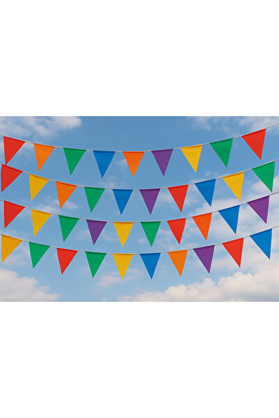 Asyabayrak 25 Metre Renkli Vinil Süsleme Bayrak (20X30CM)