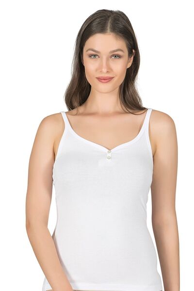 ÖZKAN underwear Özkan 22164 Γυναικείο εσώρουχο με λεπτό λουράκι και κουμπιά από βαμβακερό μοντάλ