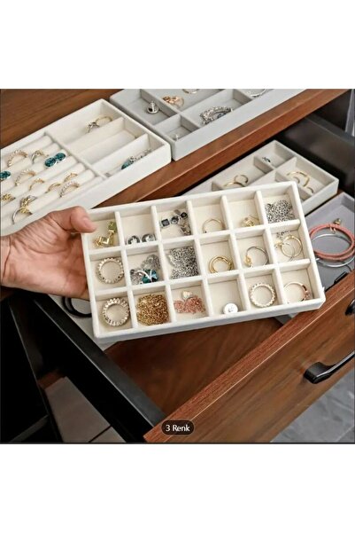 LONDON Birds Store Bej Renk 18 Bölmeli A Tablası Organizer Düzenleyici