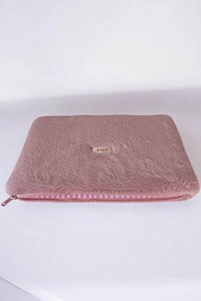 eles Pink Plush Tablet Bag, Pink Plush Tablet Case, Plush Tablet Bag 11-12 Inch