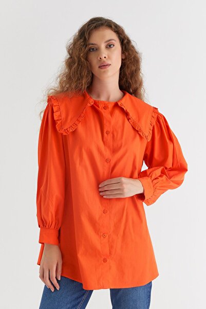 MARKALİSTE Πουκάμισο με γιακά Luna με μοτίβο λουλουδιών ρόδι