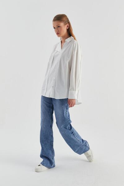 MARKALİSTE Double Buttoned Shirt White