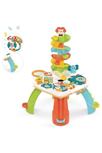 Smart Vibe HappyToucan Indiggo® Multifunctional Play Table with Puzzle, Piano, Lights, Sounds and Basketball Hoop