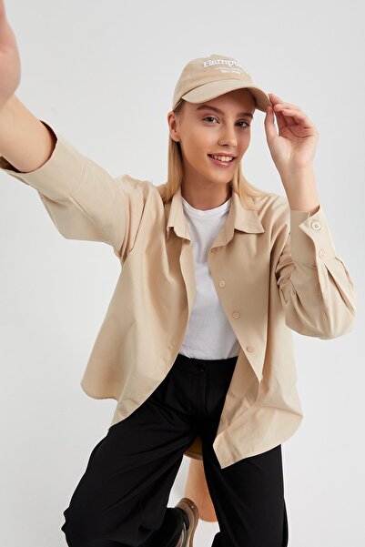 MARKALİSTE Βασικό πουκάμισο μπεζ