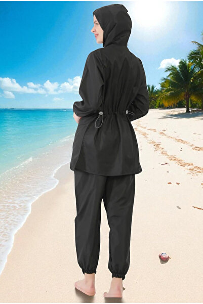 Besa Hijab Swimsuit 3 Piece Bonnet, Top, Bottom Set Does Not Show Skin and Body Lines