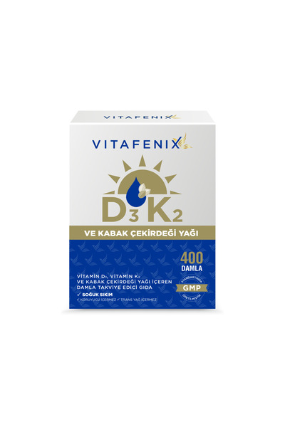 Vitafenix D3 K2 Ve Kabak Çekirdeği Yağı Içeren Vitamin 1000 Iu 20 ml Damla