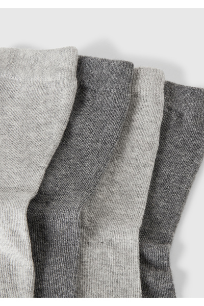 United Colors of Benetton Boy's Gray Colored 4-Piece Sock Set