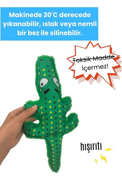 Havhav Peluş Timsah Köpek Oyuncağı Hışırtı Sesli Köpek Aktivite Oyuncağı