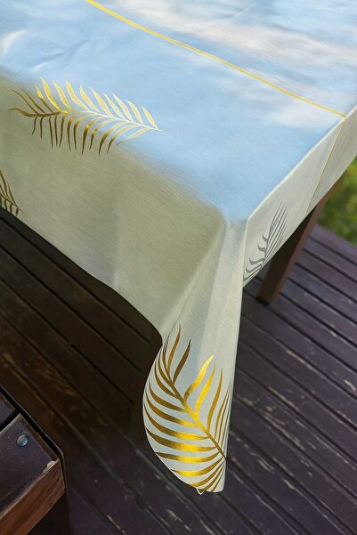 Rona Home Modern Leaf Pattern Tablecloth Waterproof Easy Wipe Pvc Table Cover...