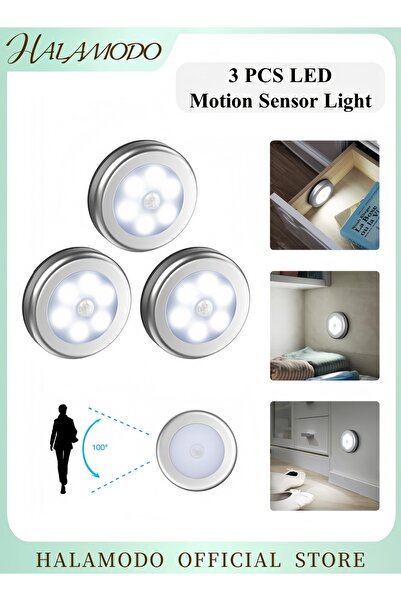 HALAMODO مصابيح حائط ليلية لاسلكية مزودة بمستشعر حركة LED فائقة السطوع مكونة ...