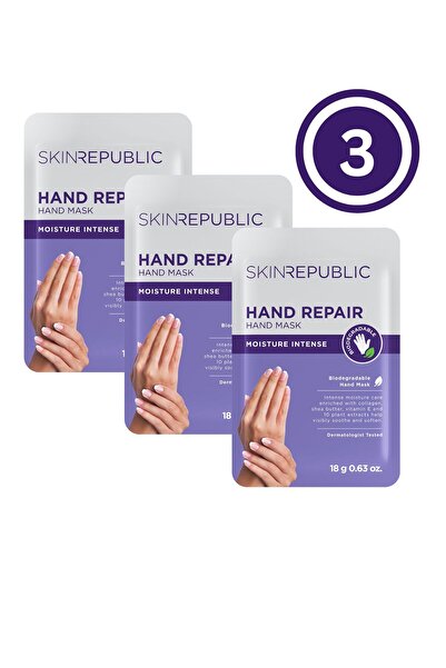 Skin Republic قناع إصلاح اليدين، مرطب مكثف، يفتح البقع الداكنة (زوج واحد) - عبوة من 3 قطع