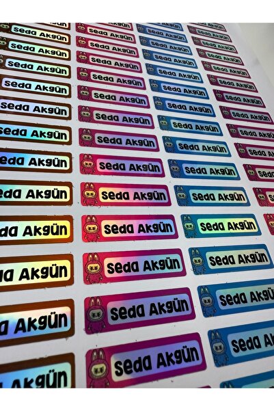 cakaybu Labubu School Name Label Set 134 Pieces (Tear Resistant, Water Resistant) 4 Sheets A4
